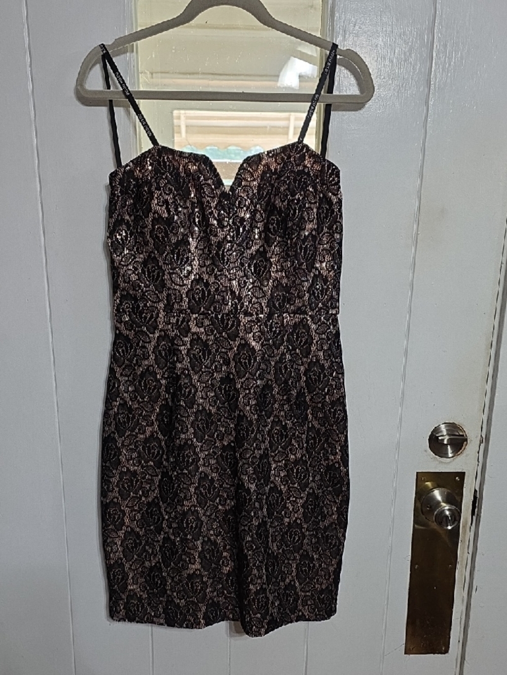 NWT Bisou Bisou Women's Cocktail Dress Black/Metallic Gold Convertible Sz 14